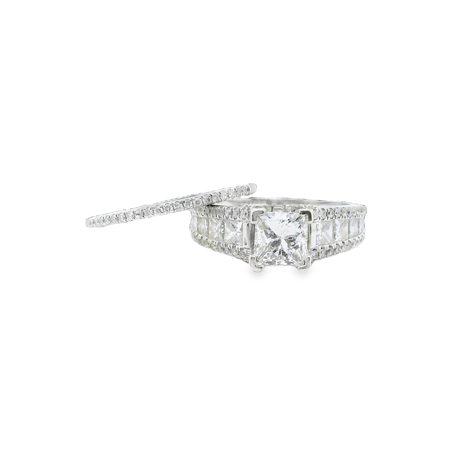 Natural Pear Shaped Diamond Natalie K. Bridal Ring, in White Gold