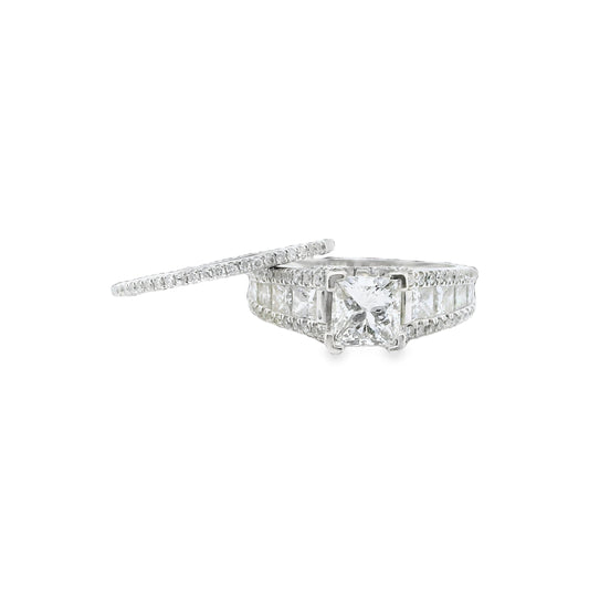 Natural Pear Shaped Diamond Natalie K. Bridal Ring, in White Gold