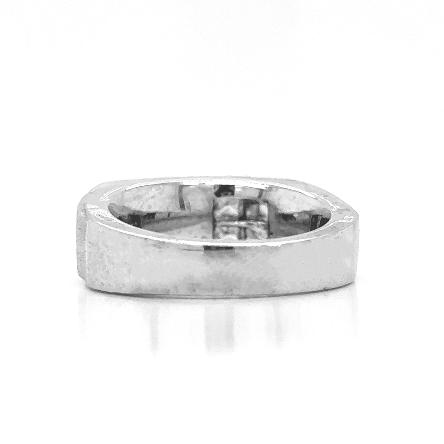 Natural Princess Diamond Mens Band Ring, in White Gold - Pre-owned