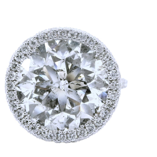 10.36 c.t.tw. Natural Diamond Halo Ring, in White Gold
