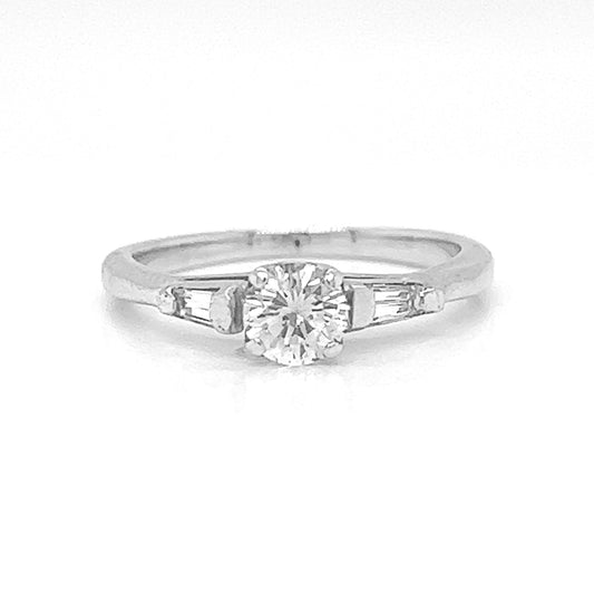 Natural Diamond Solitaire Bridal 3 Stone Ring, in Yellow Gold - Pre-owned