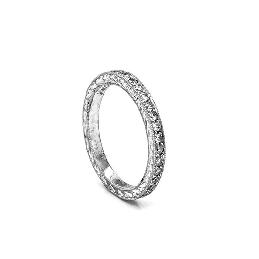 Natural Diamond Eternity Band Platinum Ring - Pre-owned