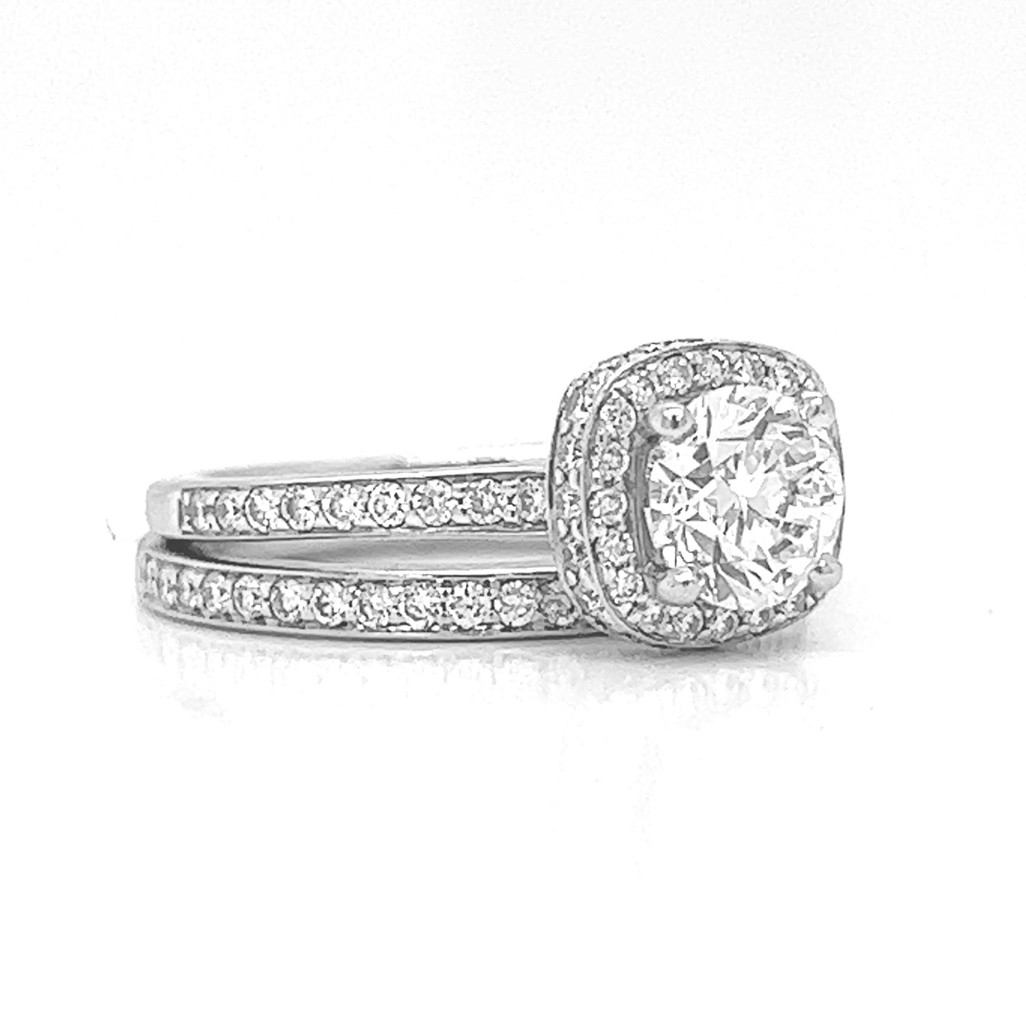Natural Round Diamond Ring Bridal Band Ring,in White Gold