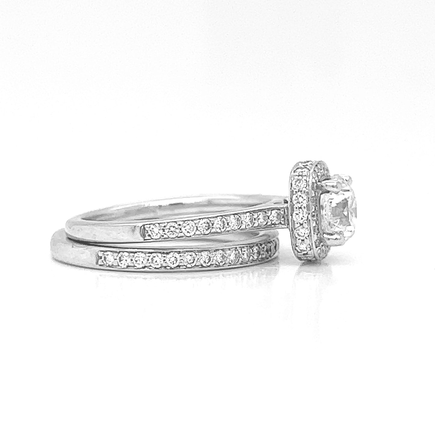 Natural Round Diamond Ring Bridal Band Ring,in White Gold