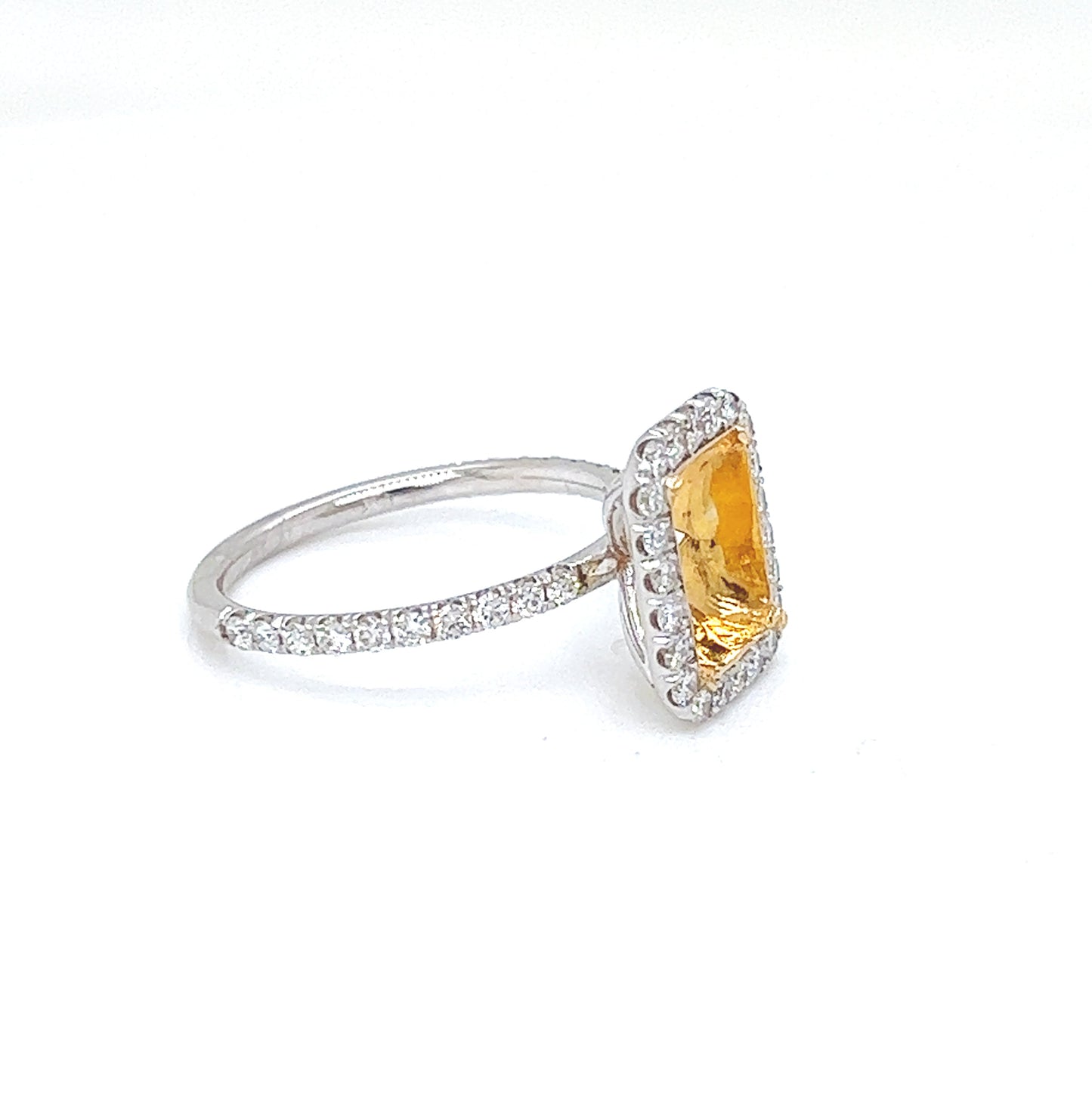 Natural Mined Round Diamond Halo White Gold Ring