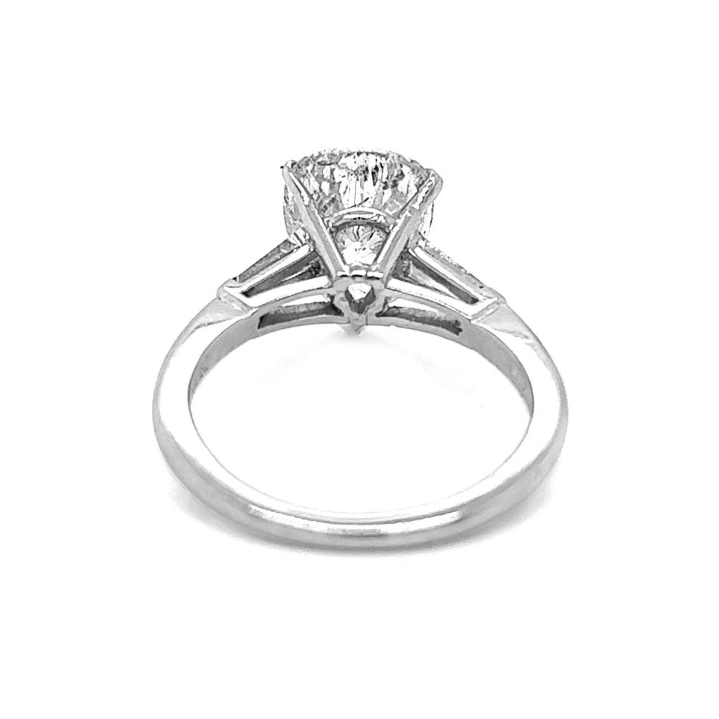 Natural Pear Cut Diamond 3 Stone Platinum Ring - Pre-owned
