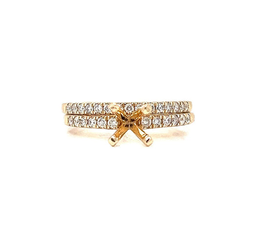 Semi-Mount Fits 5.5–7 mm with Natural Diamond Ring, in Yellow Gold