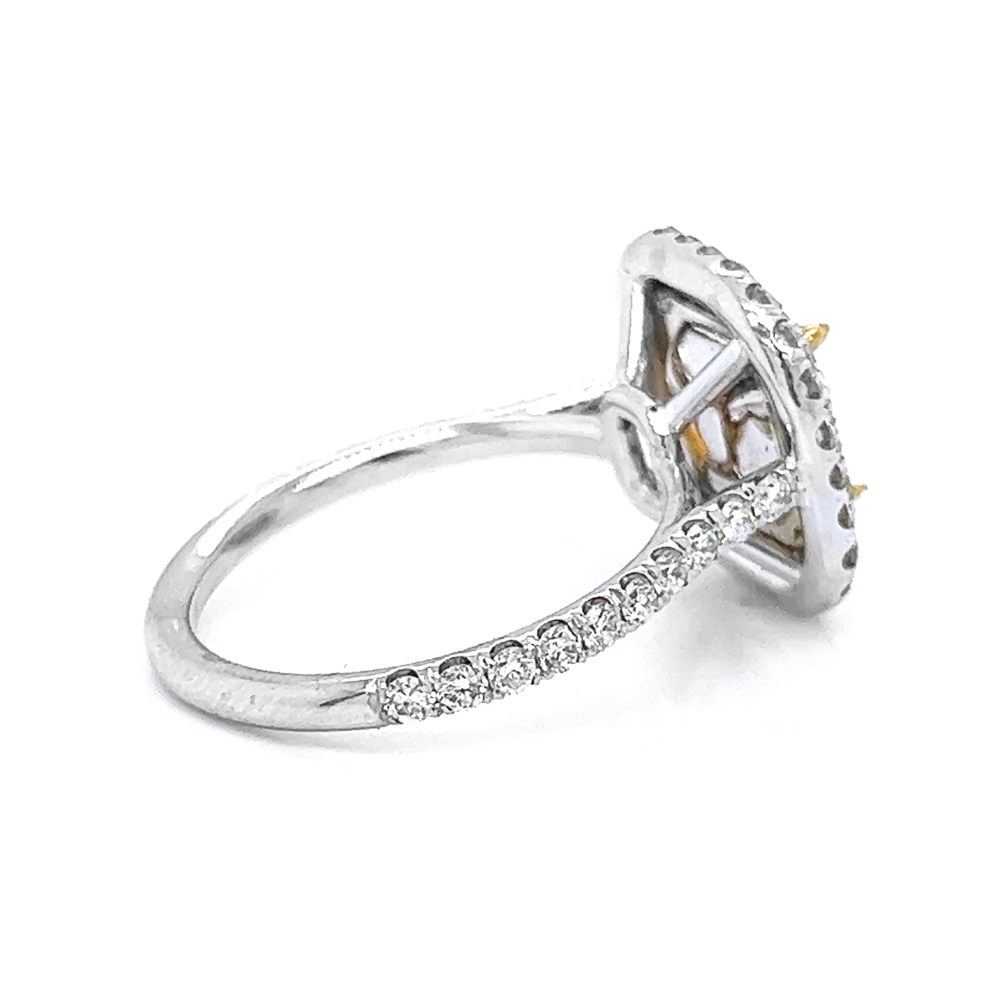Semi-Mount Fits 7.0mm  with Natural Diamond Double Halo Bridal Ring, in White Gold