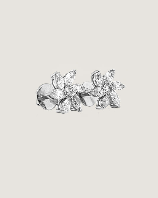 Mia Marquise Diamond Floral Earring Studs
