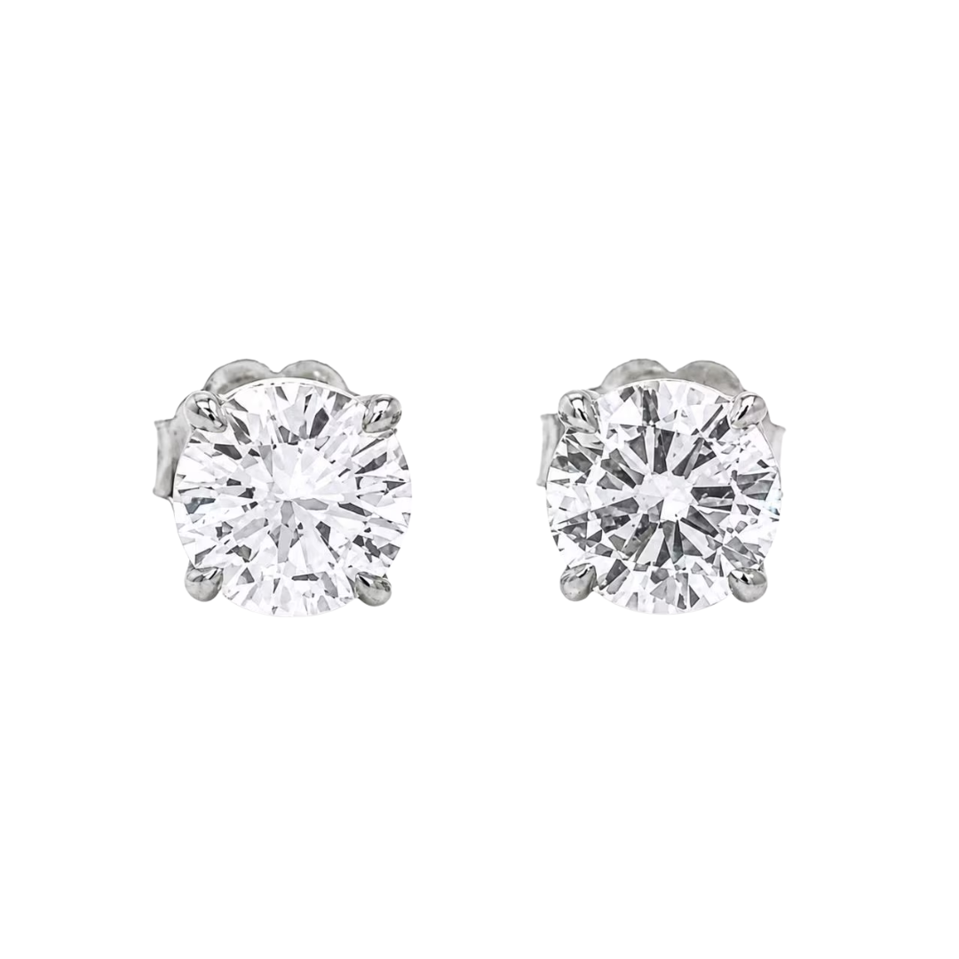 1 ct.tw. Natural Round Diamond Stud Earrings