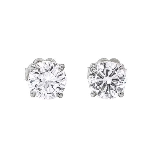 1 ct.tw. Natural Round Diamond Stud Earrings