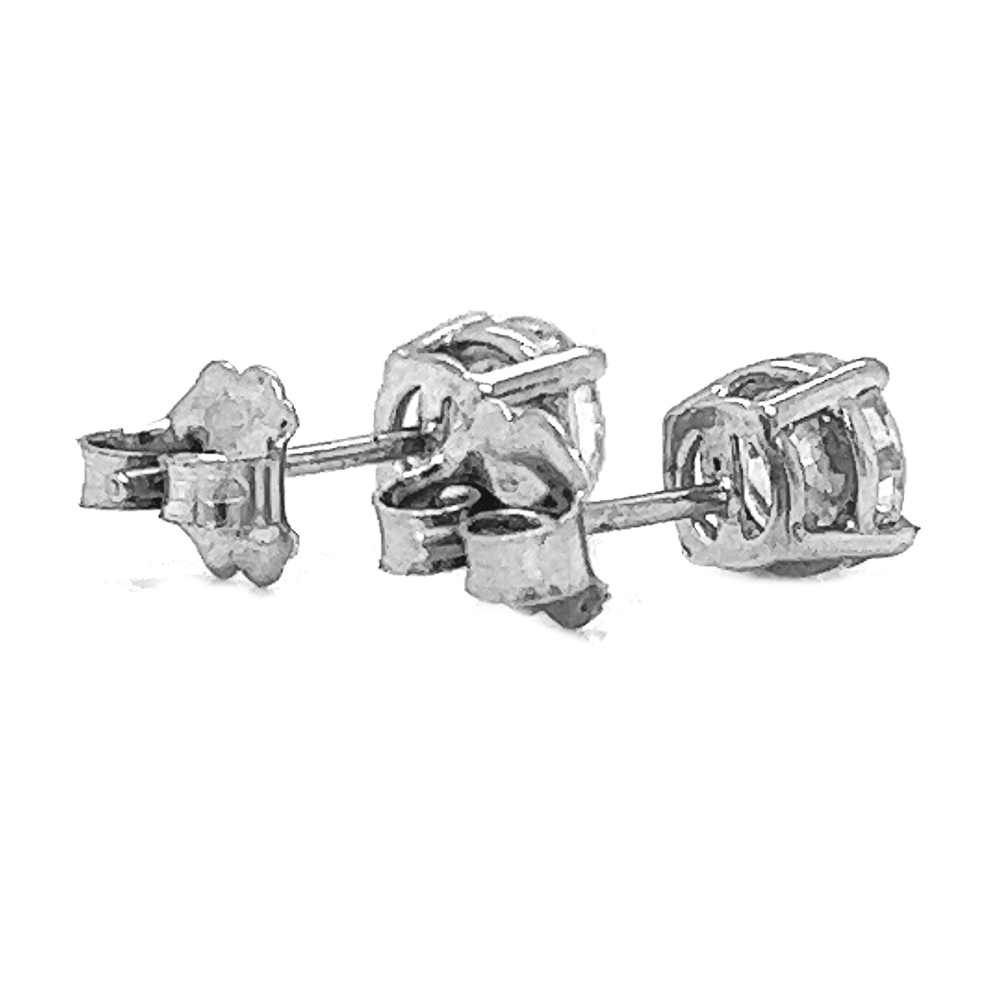 1.21 ct.tw. Natural Round Diamond Stud Earrings, in White Gold