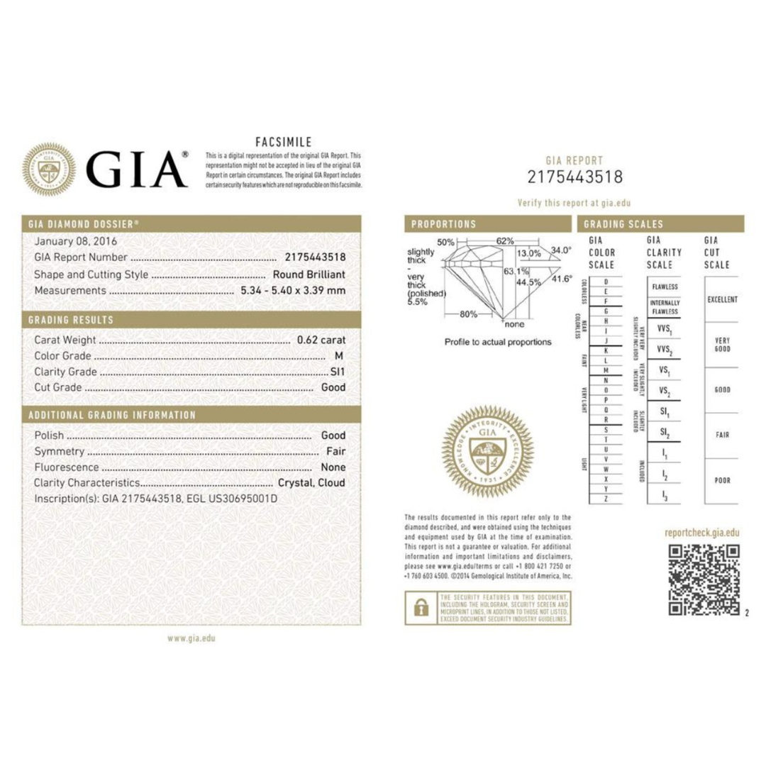 GIA diamond grading report on a white background
