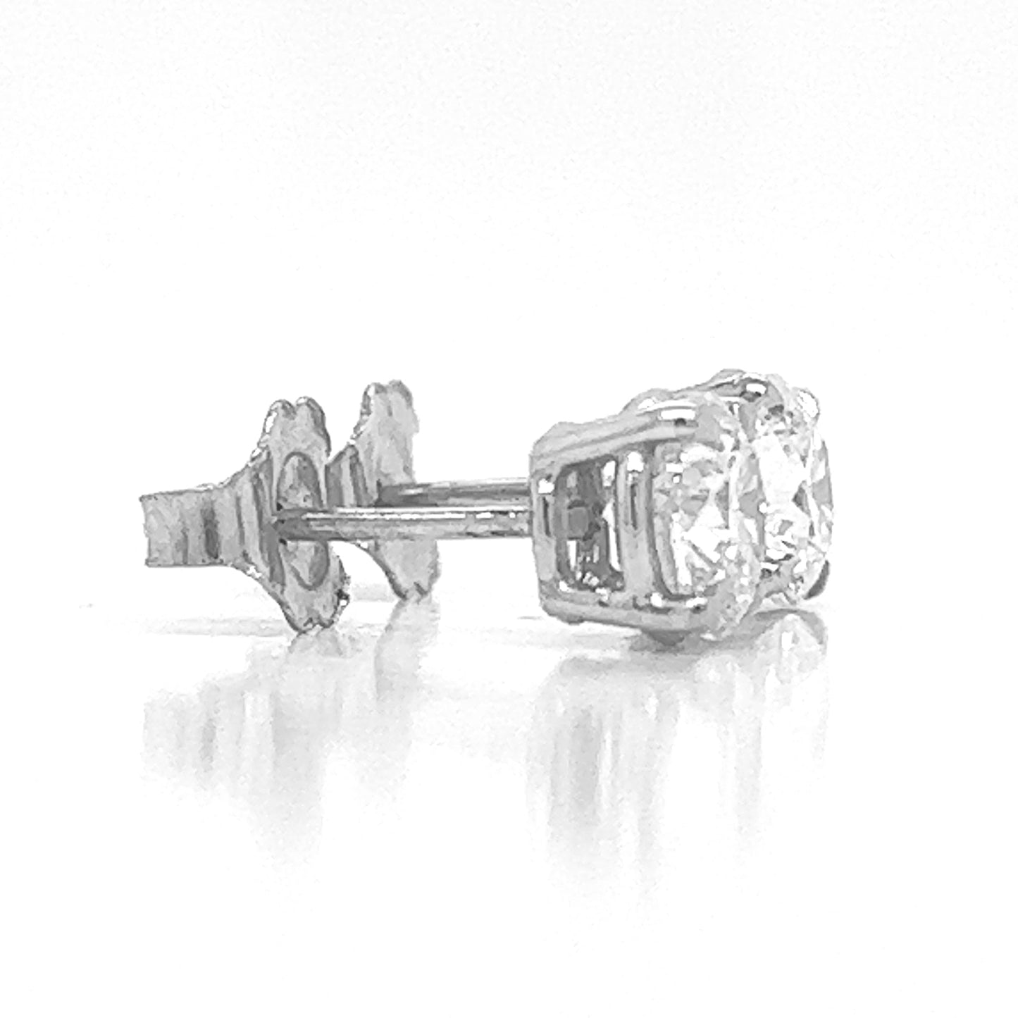1.41 ct.tw. Natural Round Diamond Stud Earrings, in White Gold