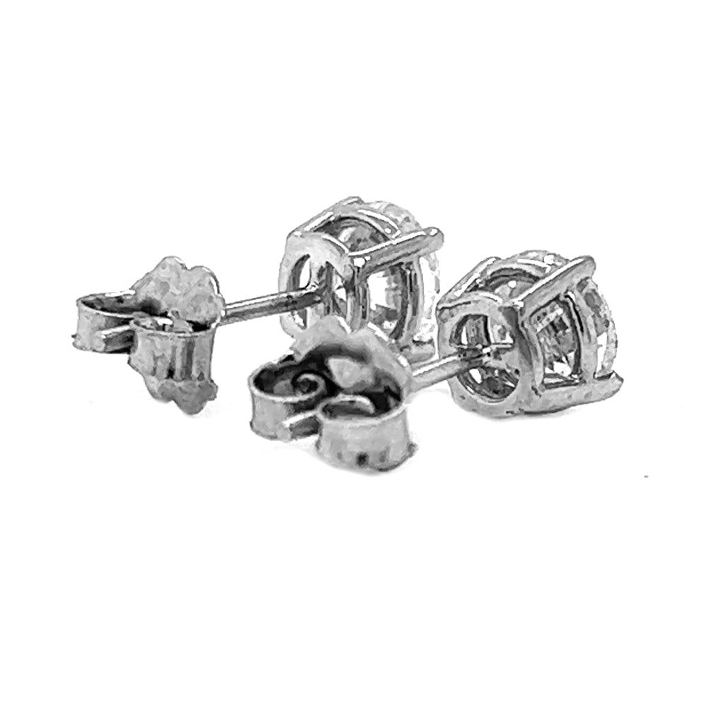 1.44 ct.tw. Natural Round Diamond Stud Earrings, in White Gold