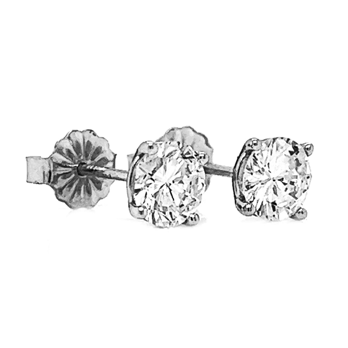 1.18 ct.tw. Natural Diamond 4-Prong Martini Stud Earrings, in White Gold
