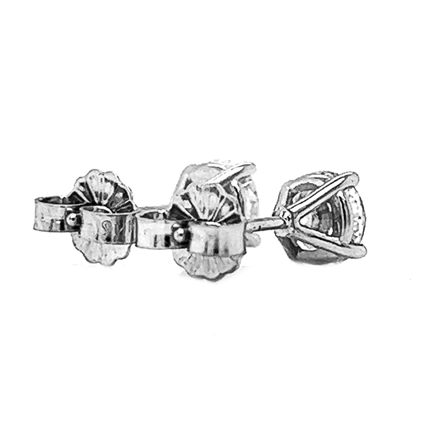 1.18 ct.tw. Natural Diamond 4-Prong Martini Stud Earrings, in White Gold