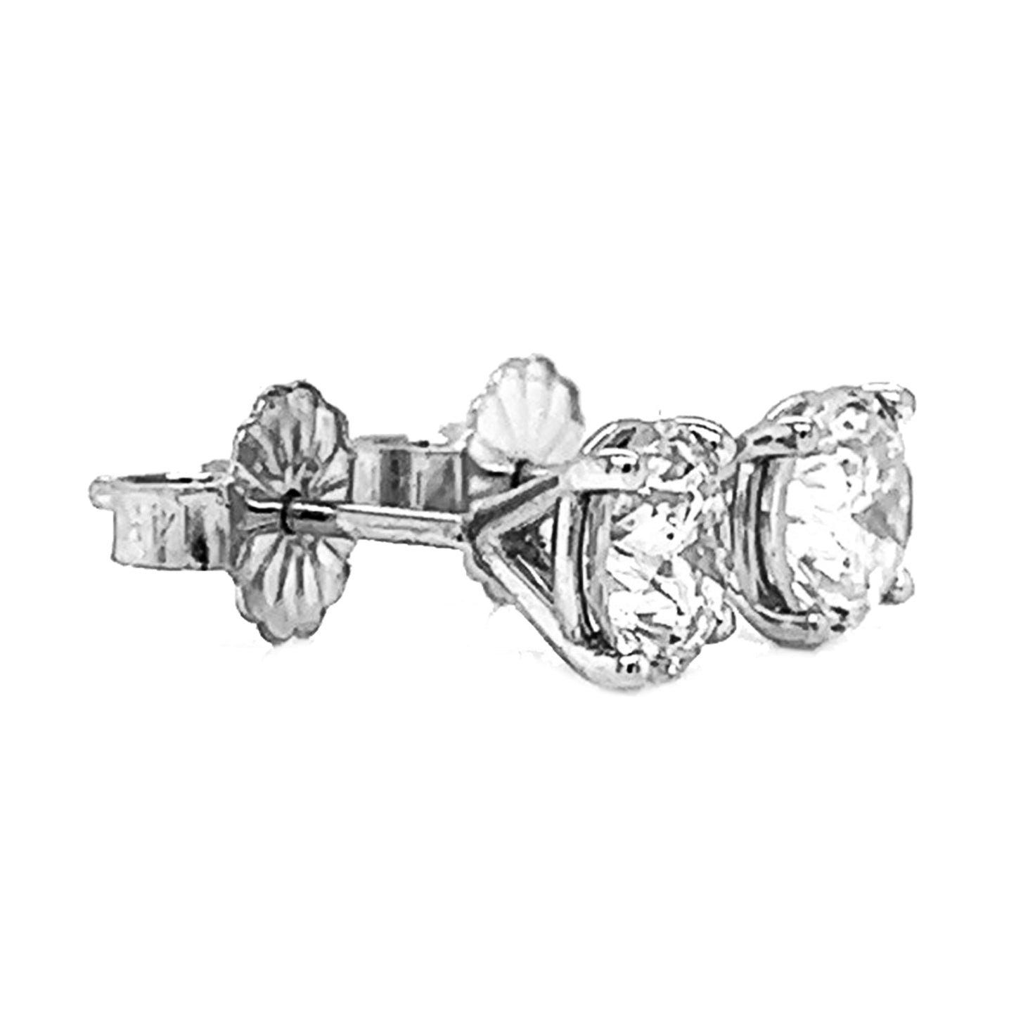 1.31 ct.tw. Natural Round Diamond Stud Earring, in White Gold