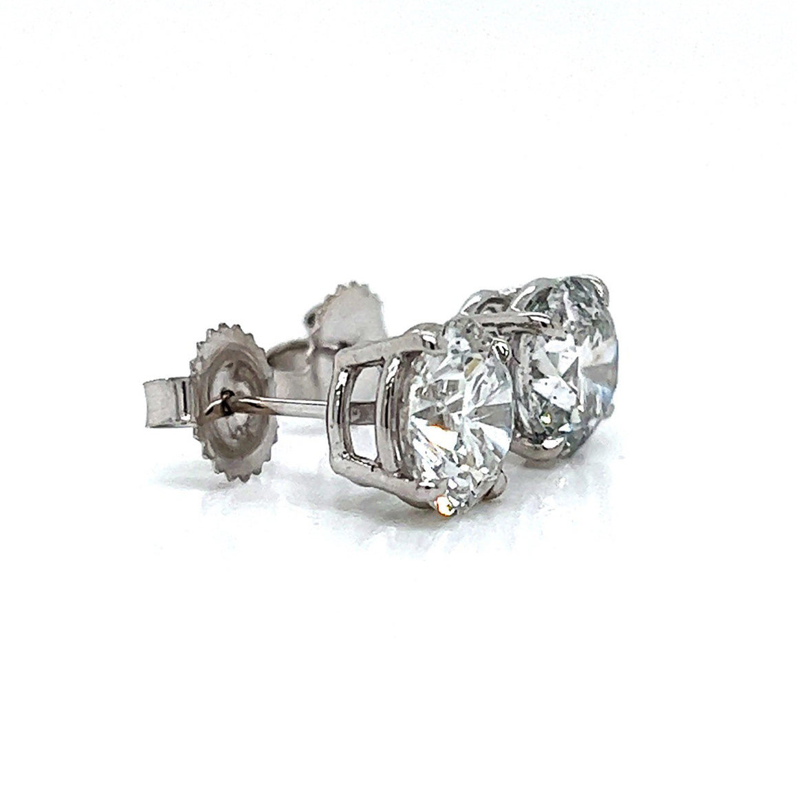 Natural Mined Round Diamond Earring Studs White Gold