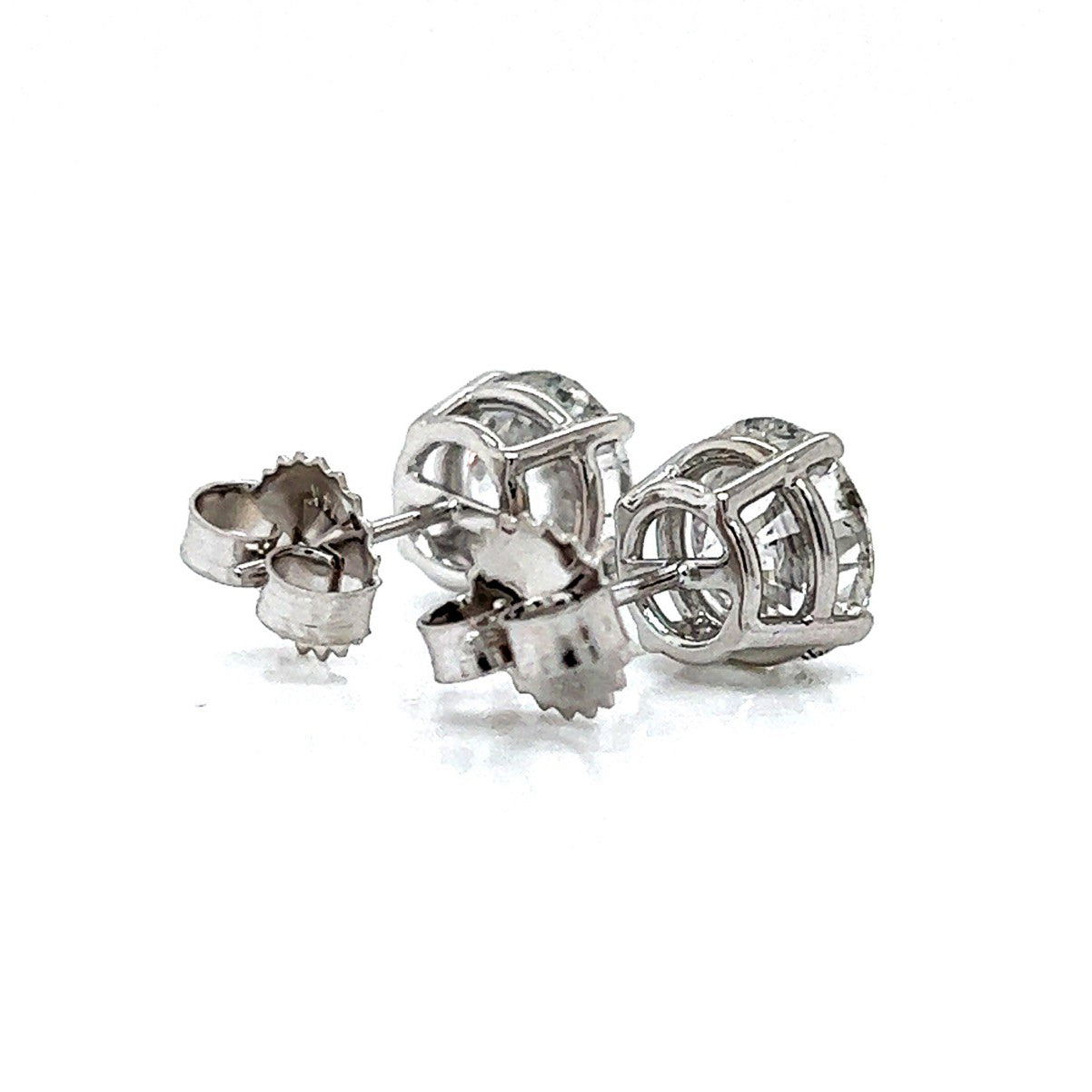 Natural Mined Round Diamond Earring Studs White Gold