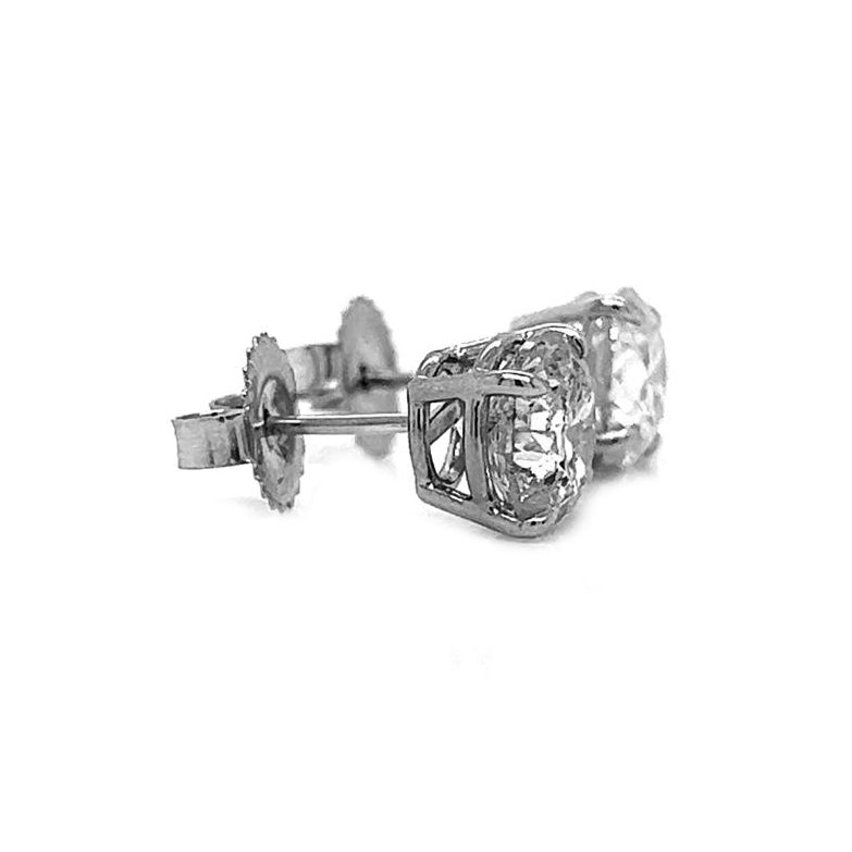 Natural Mined Round Cut Diamond Stud Earrings White Gold