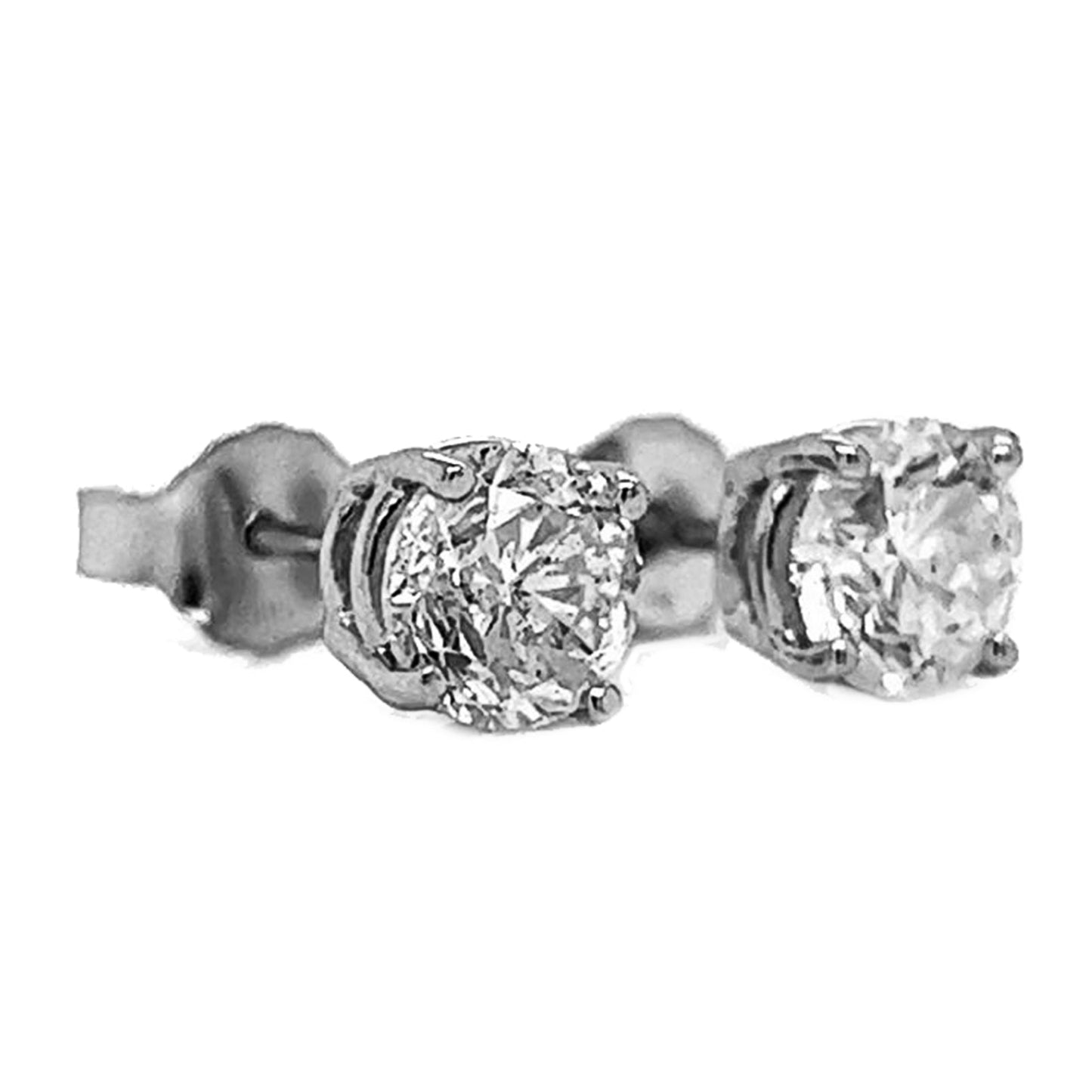 1.66 ct.tw. Natural Round Cut Diamond Stud Earrings, in White Gold