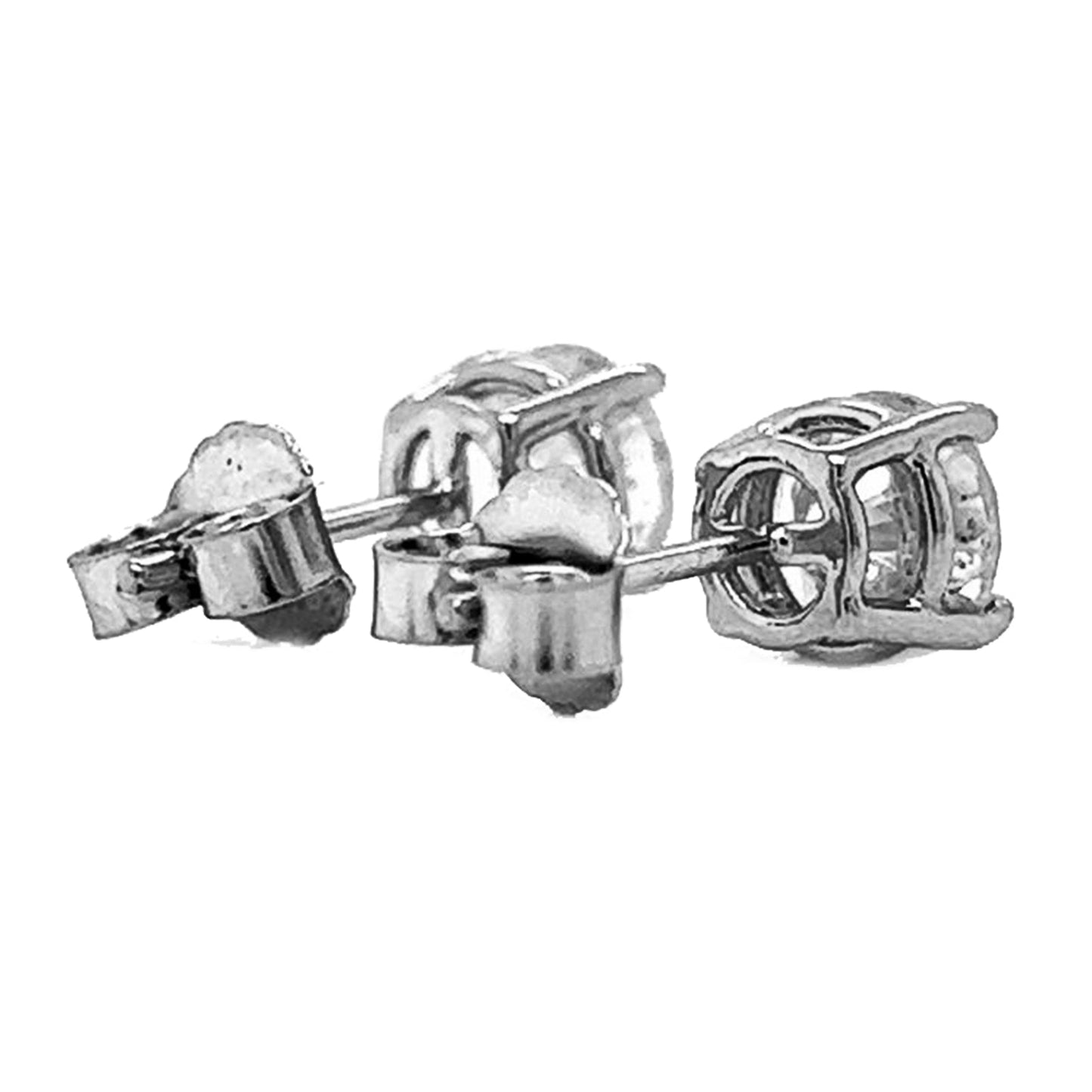 1.66 ct.tw. Natural Round Cut Diamond Stud Earrings, in White Gold