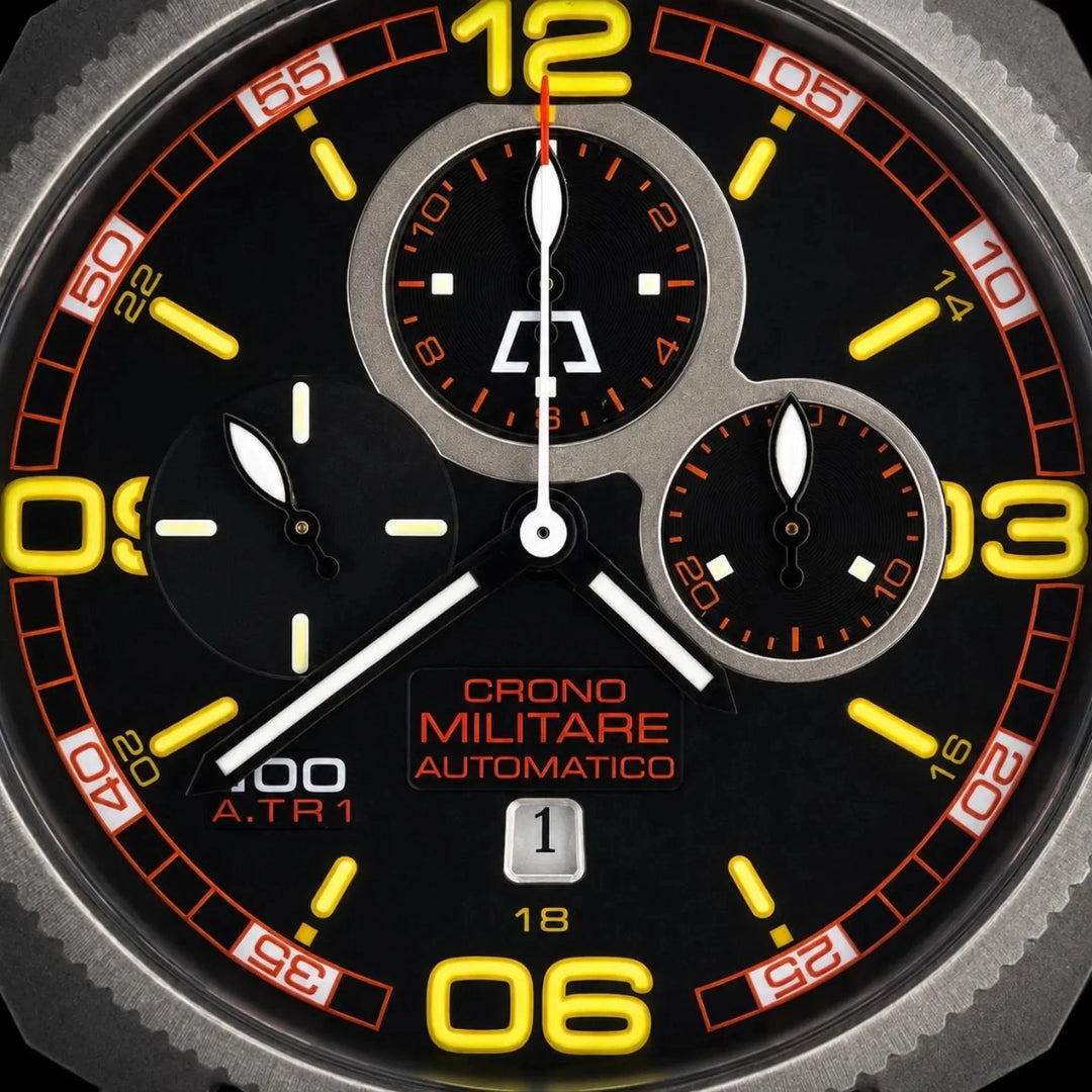 Anonimo Limites Militare Crono 2007 Stainless Steel Watch front close up