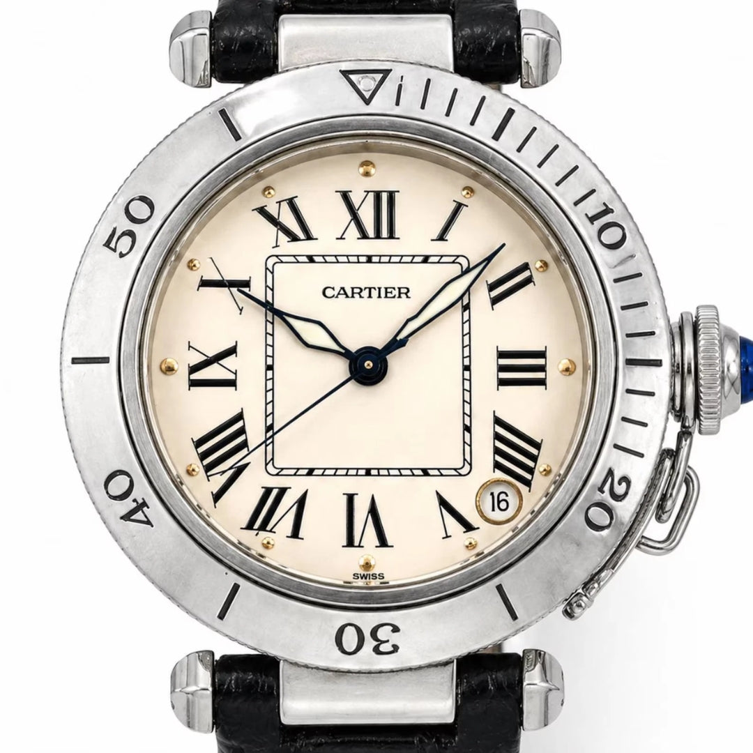 Cartier Pasha 36mm Stainless Steel Automatic Watch – Pre-Owned close up