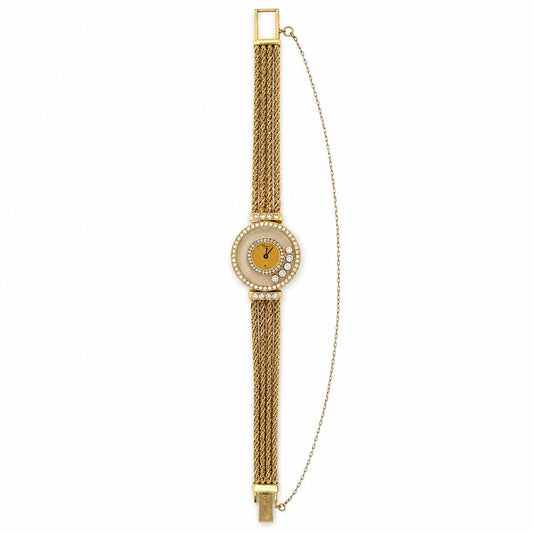 Chopard Happy Diamond 18K Yellow Gold Quartz Watch with chain