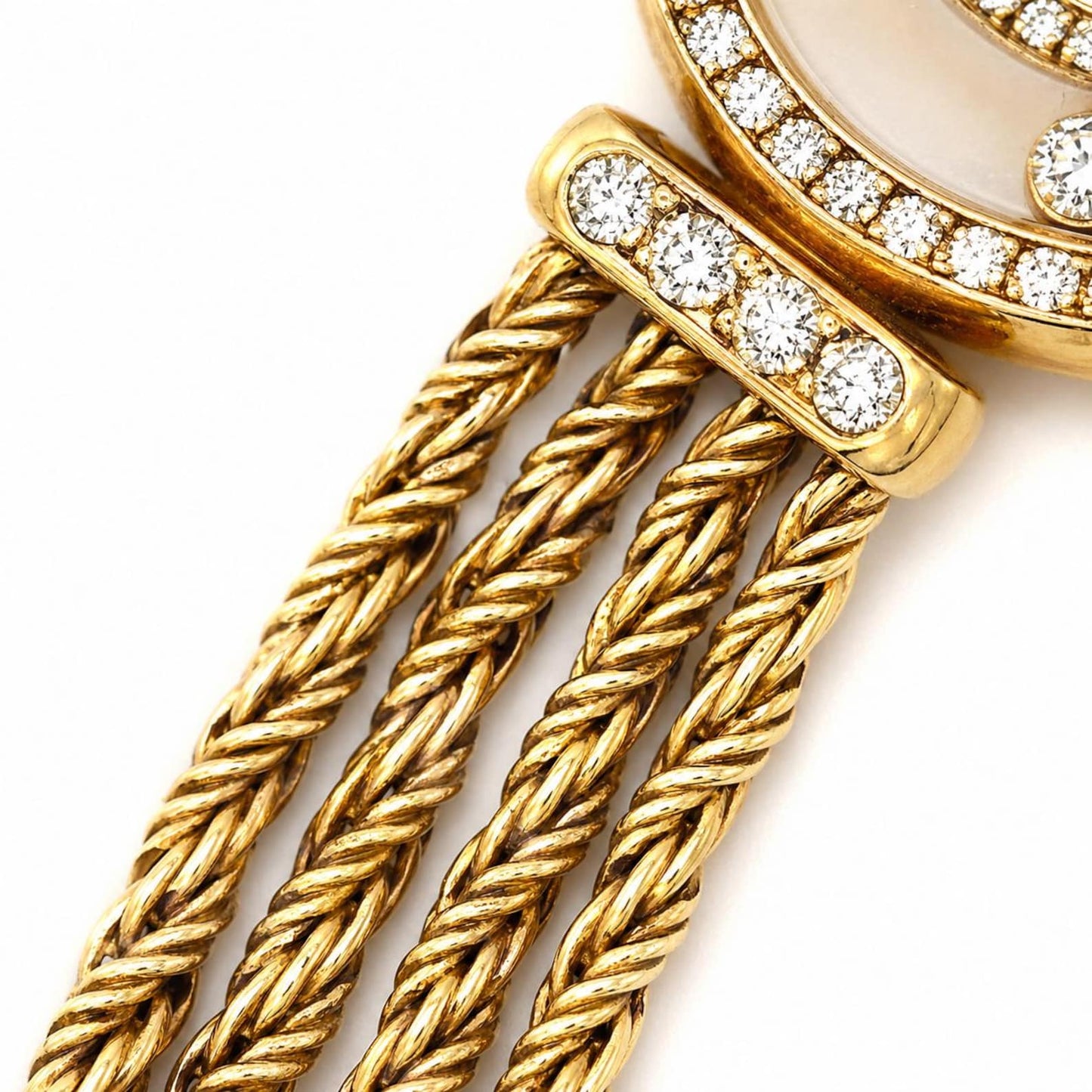 Chopard Happy Diamond 18K Yellow Gold Quartz Watch close up image