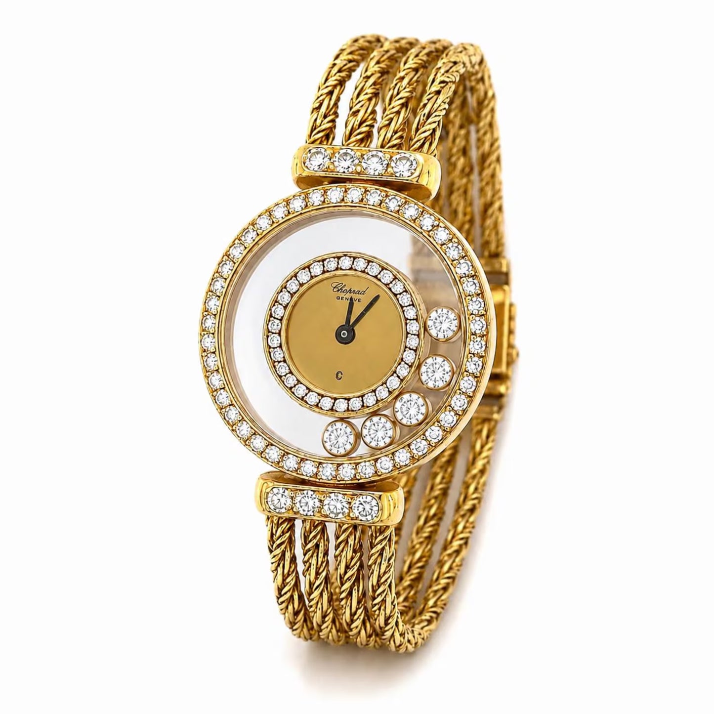 Chopard Happy Diamond 18K Yellow Gold Quartz Watch 