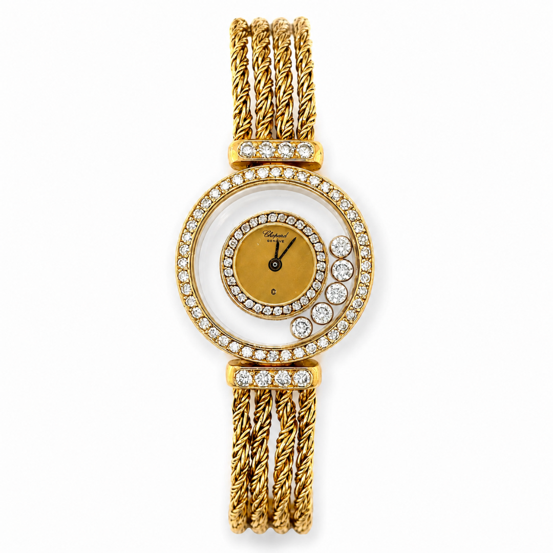 Chopard Happy Diamond 18K Yellow Gold Quartz Watch 