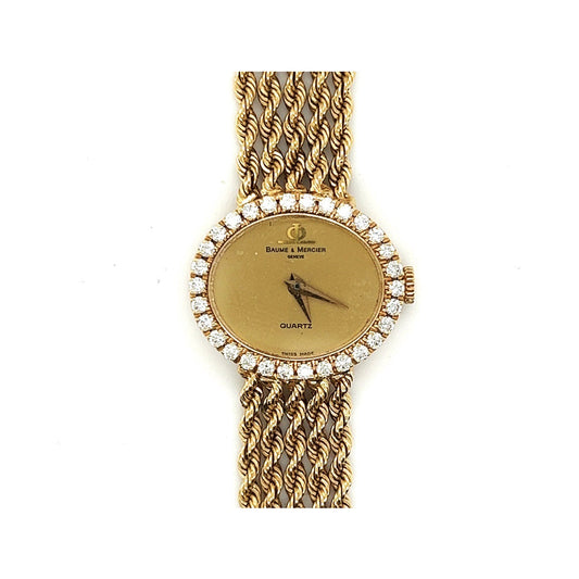 Baume & Mercier Factory Diamond Yellow Gold Watch