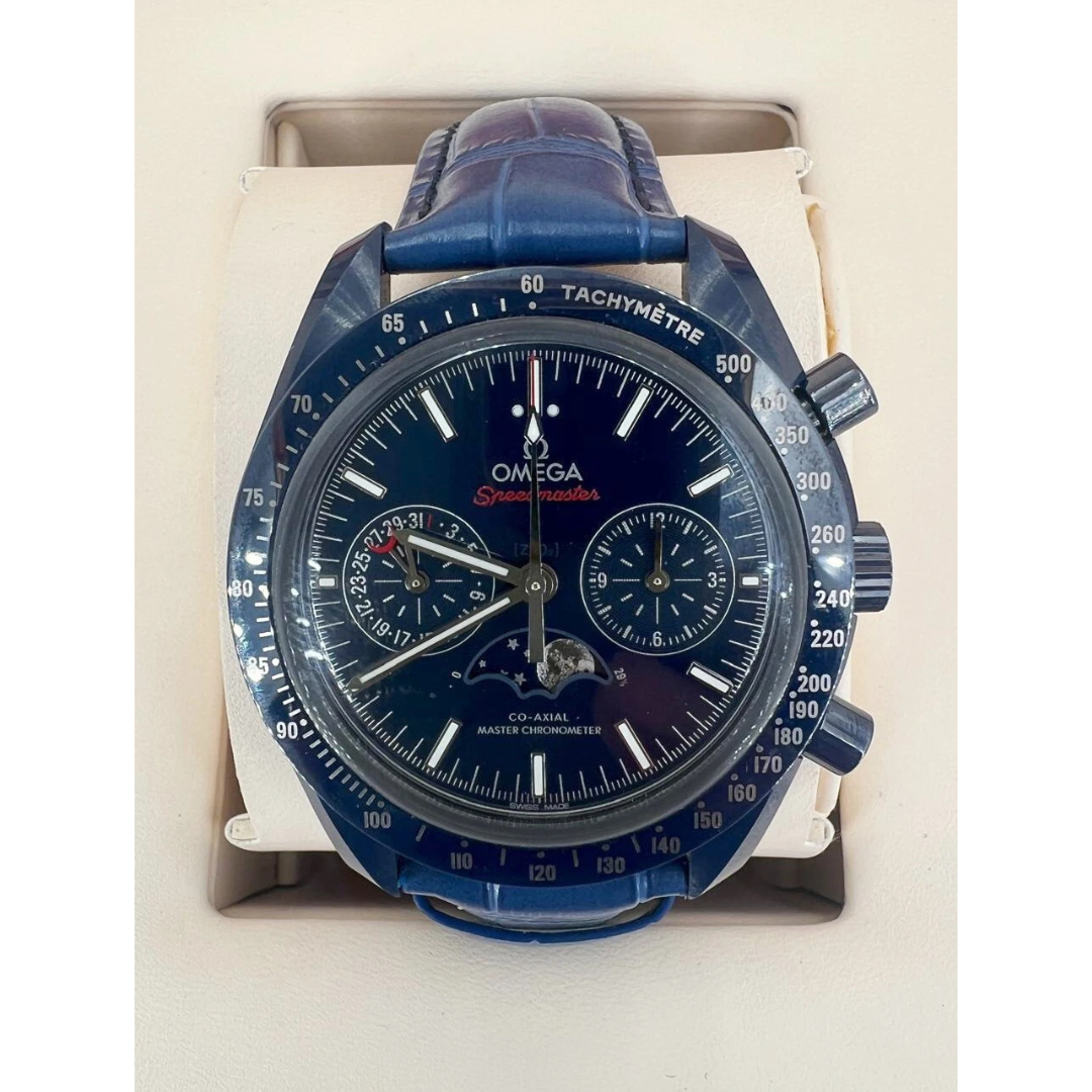 Omega Speedmaster Blue Side of the Moon Co-Axial Chronograph Watch – Pre-owned box
