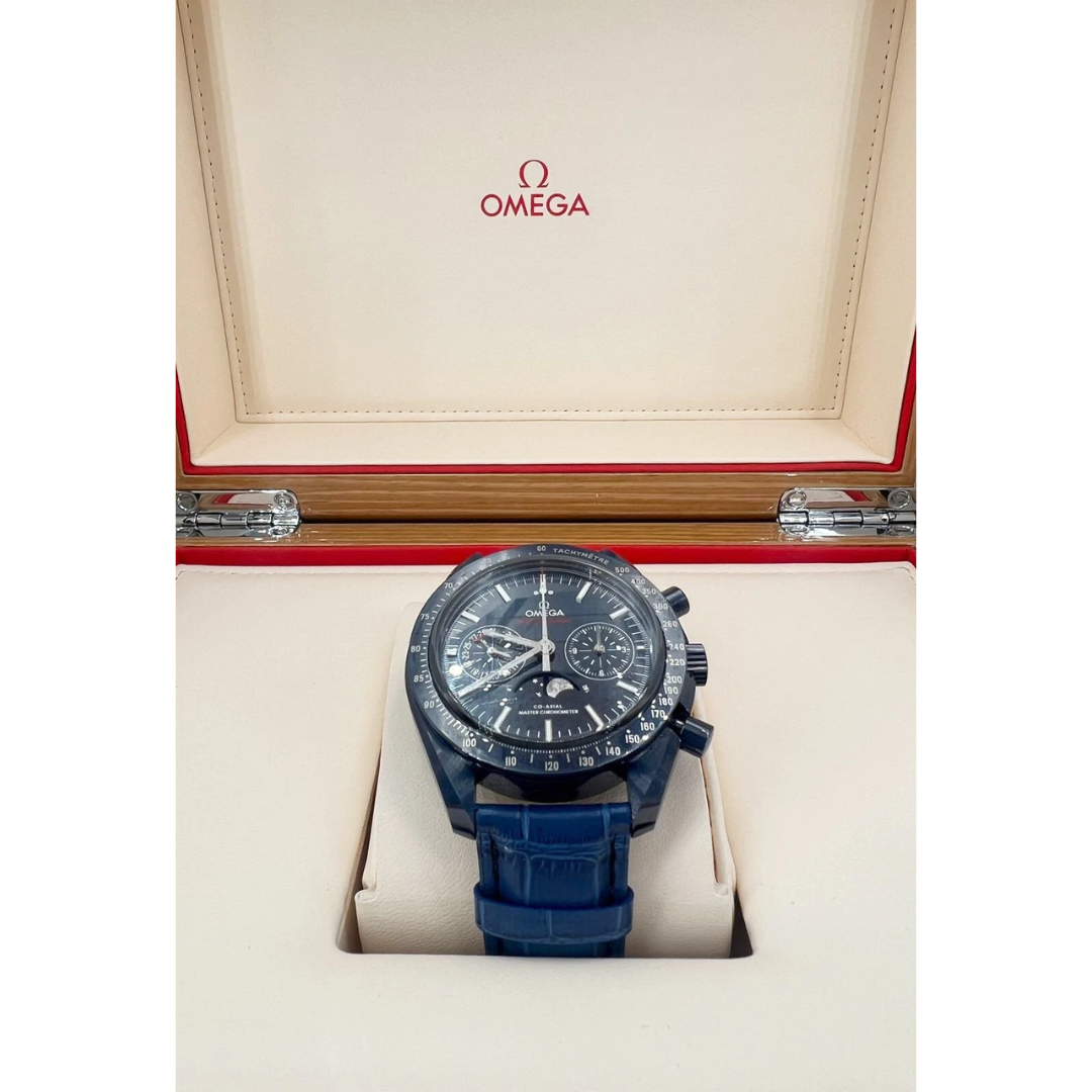 Omega Speedmaster Blue Side of the Moon Co-Axial Chronograph Watch – Pre-owned omega box