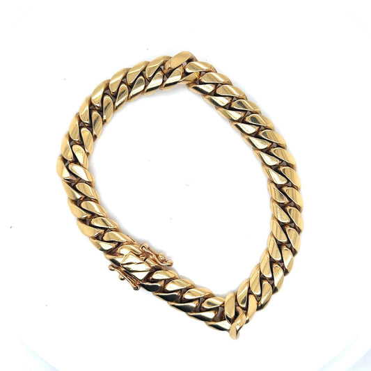 Cuban Solid Gold Bracelet Yellow Gold