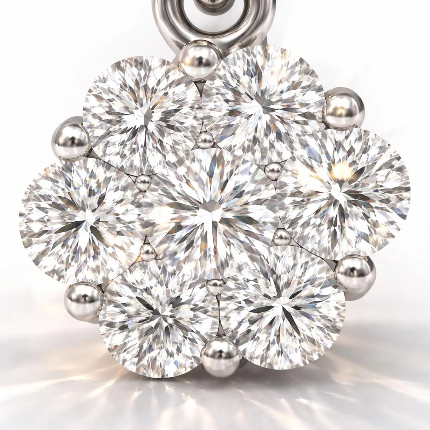 Natural Diamond Illusion Cluster Pendant, in White Gold