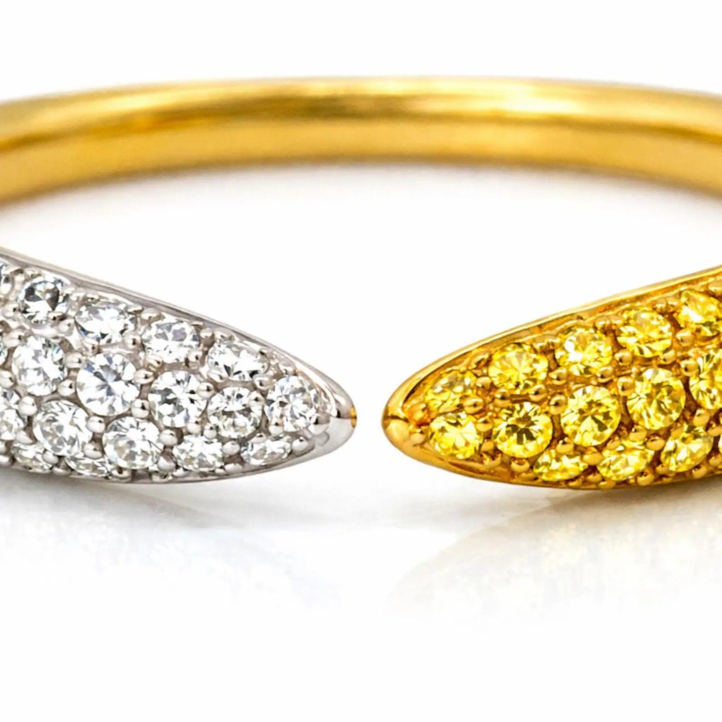 Natural Fancy Diamonds Nail Band Ring, in Yellow Gold