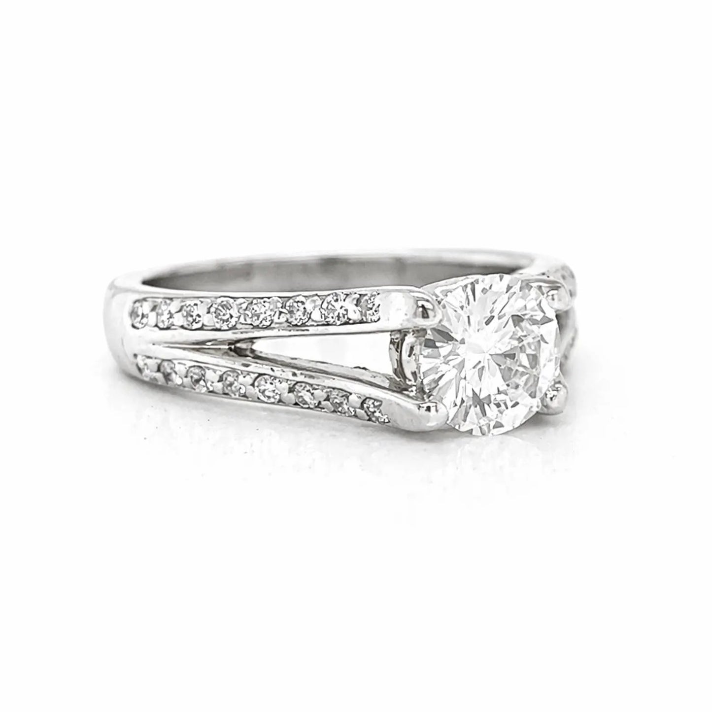 Natural Diamond Bridal Ring, in White Gold- Pre-owned