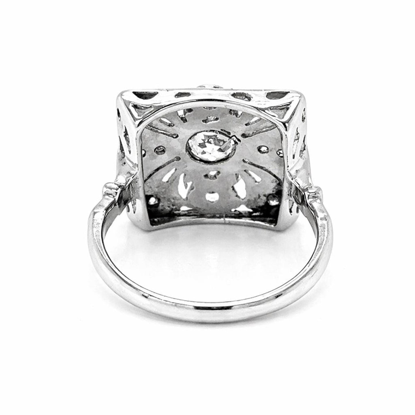 Natural Old European Cut Cocktail Ring, in White Gold