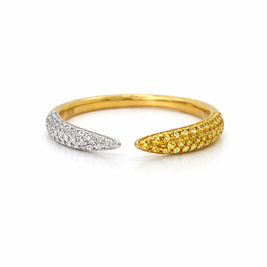 Natural Fancy Diamonds Nail Band Ring, in Yellow Gold