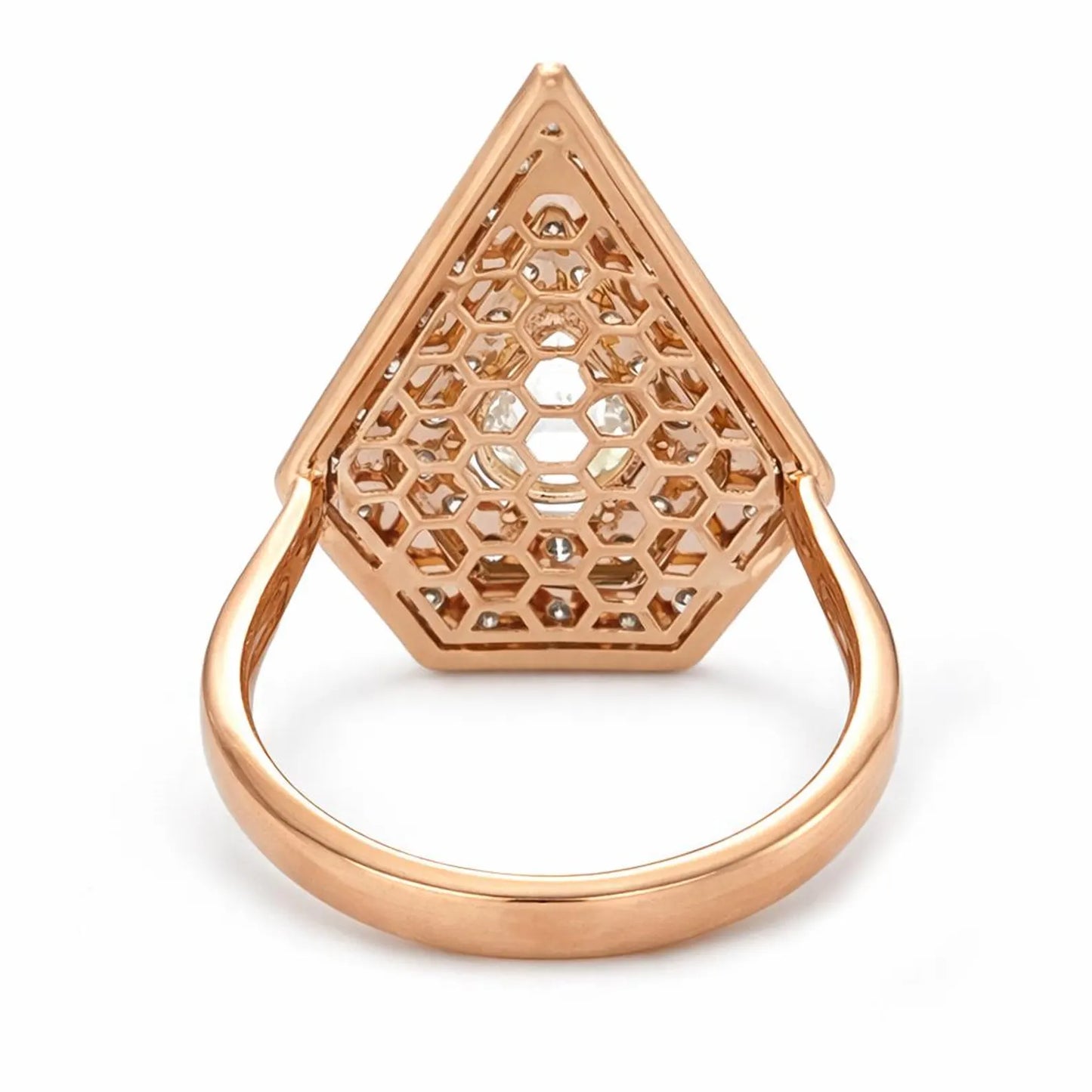 Natural Rose Cut Diamond Halo Cocktail Ring, in Rose Gold