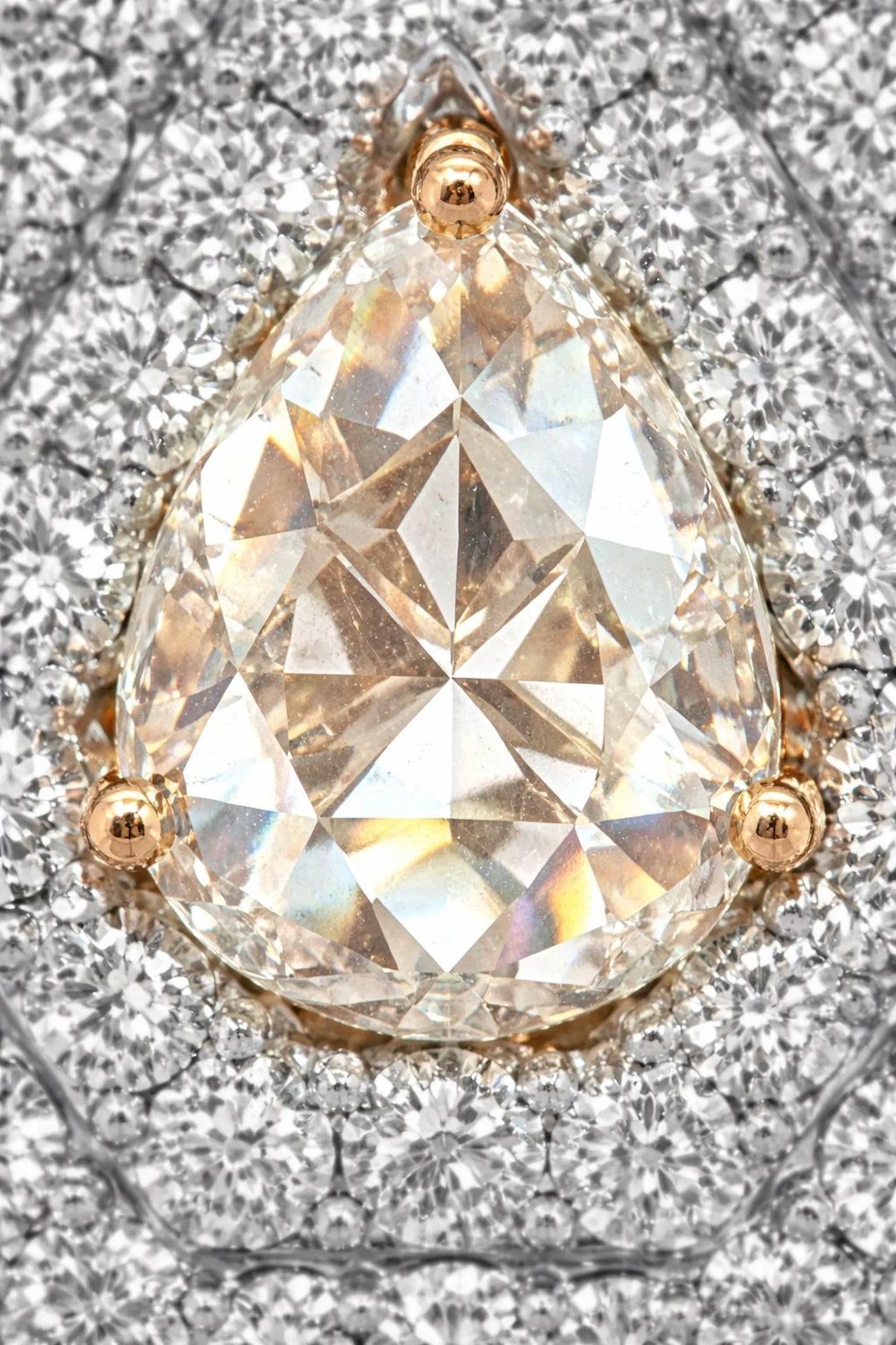 Natural Rose Cut Diamond Halo Cocktail Ring, in Rose Gold