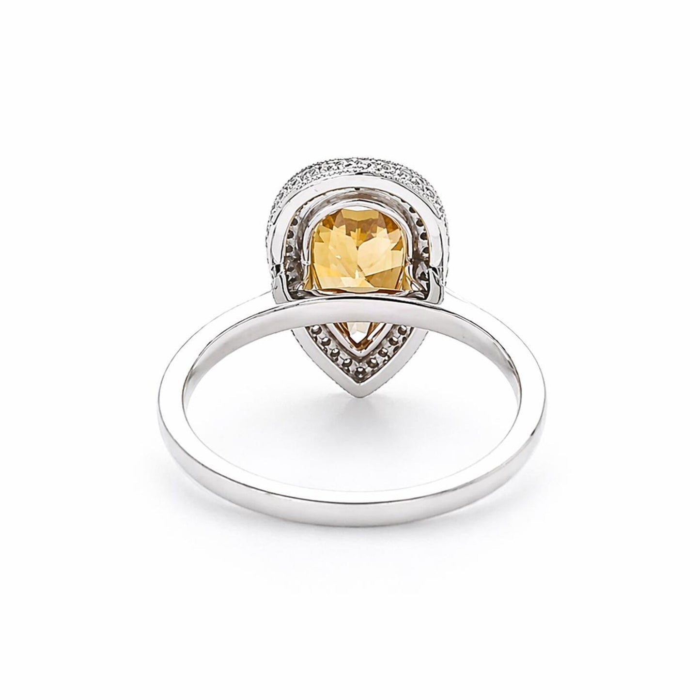 Natural Fancy Deep Brown-Yellow Diamond Halo Platinum Ring