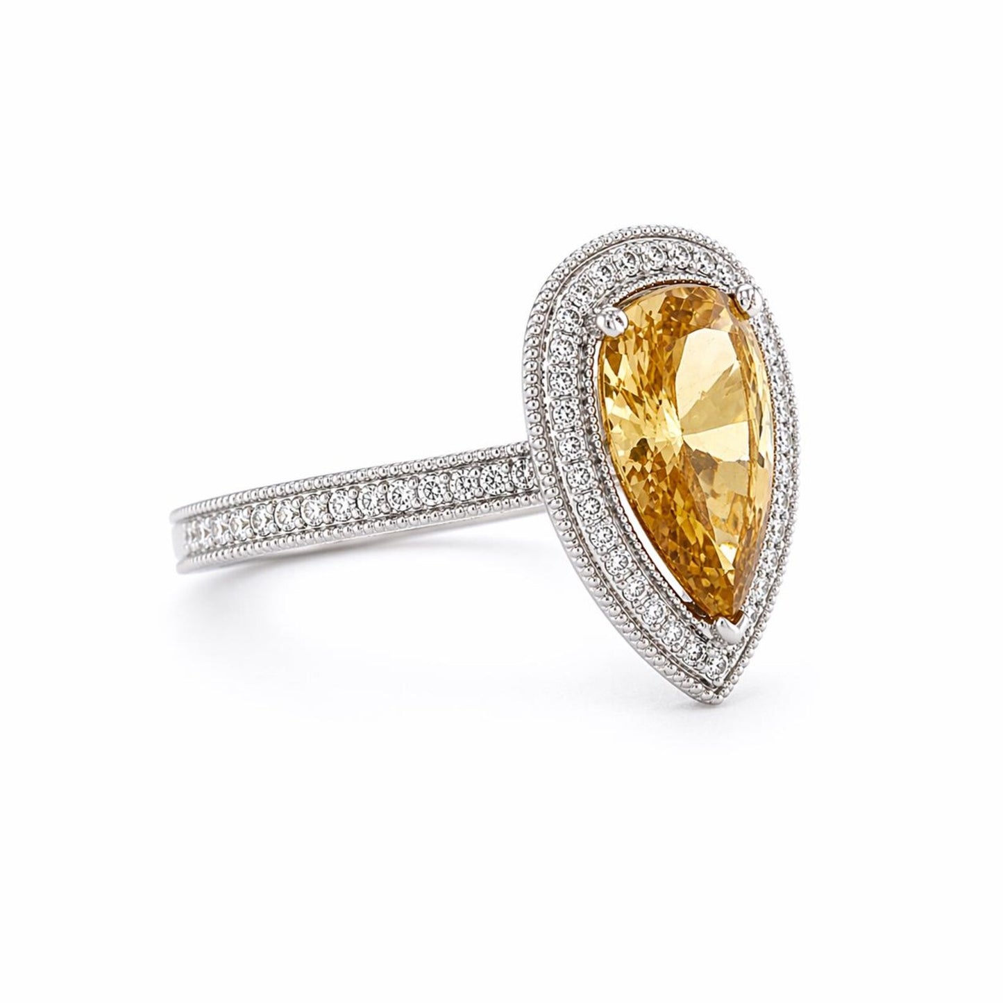 Natural Fancy Deep Brown-Yellow Diamond Halo Platinum Ring