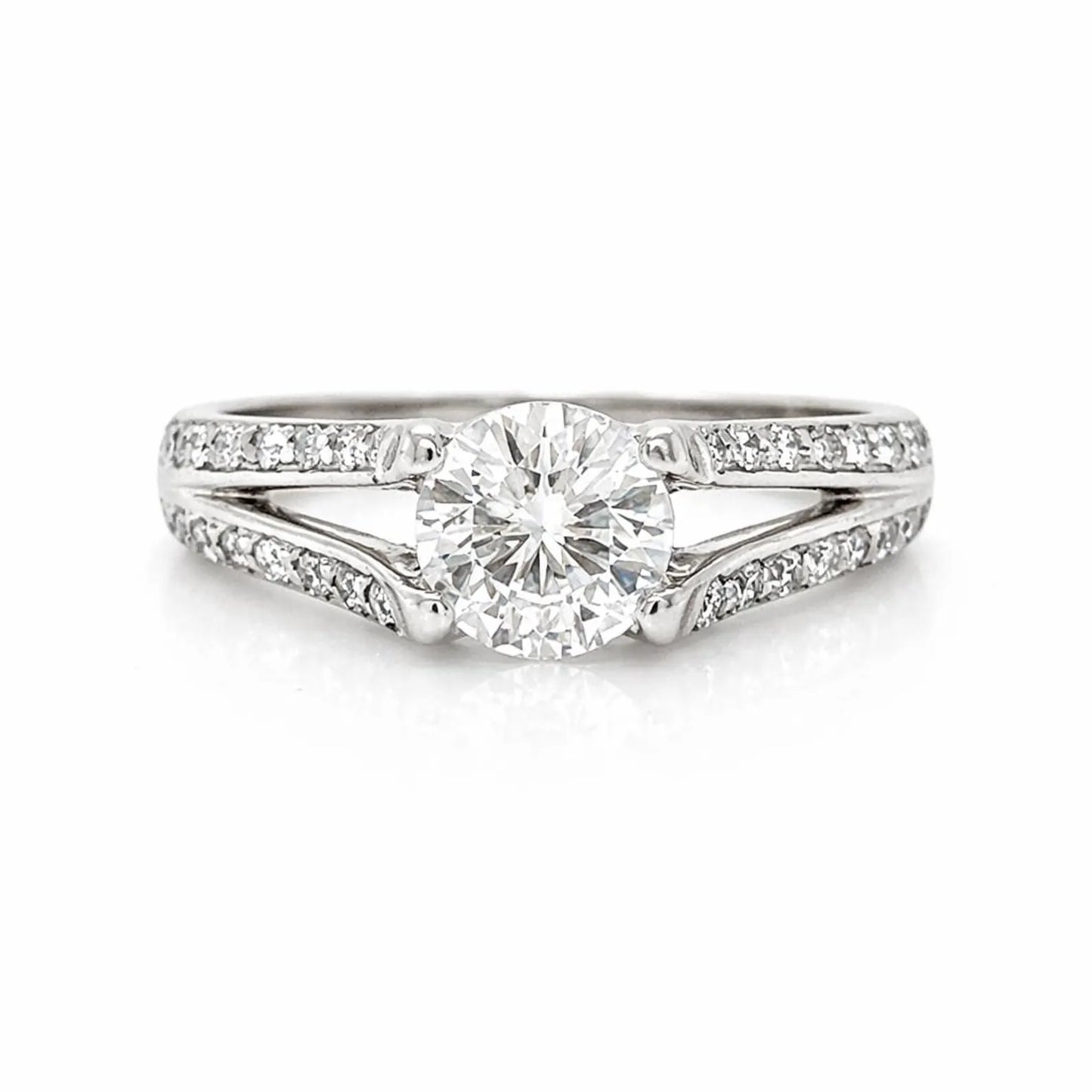 Natural Diamond Bridal Ring, in White Gold- Pre-owned