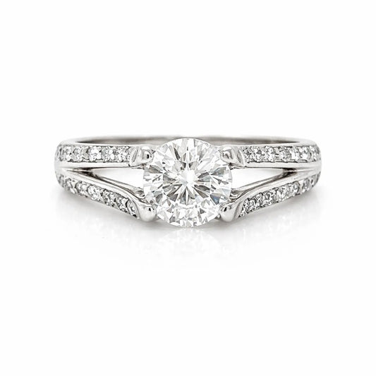 Natural Diamond Bridal Ring, in White Gold- Pre-owned