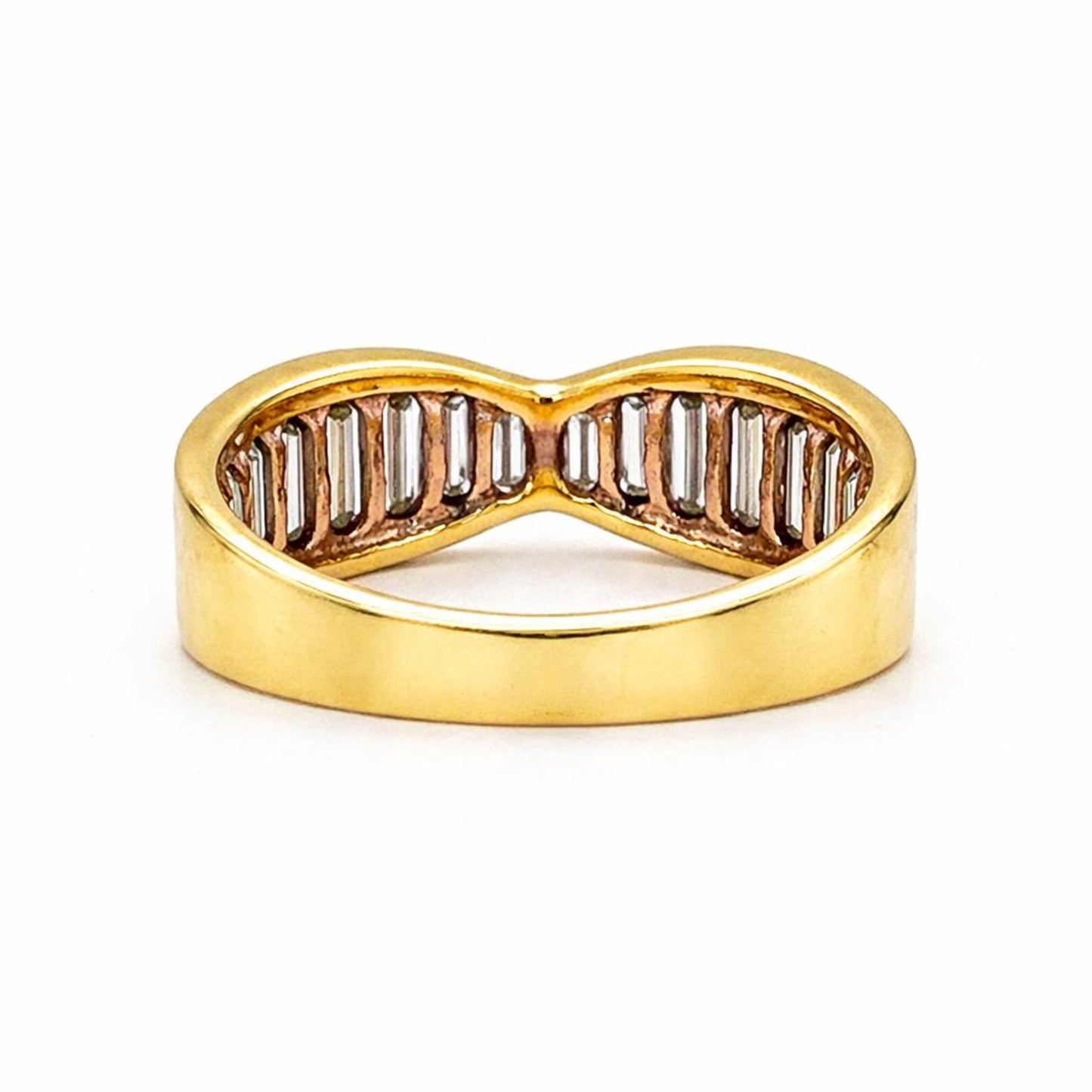 Natural Baguette Diamond Band Ring, in Yellow Gold