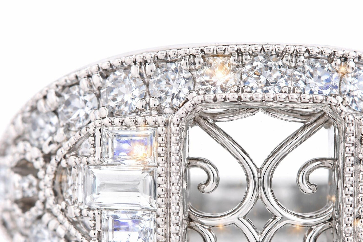 Semi-Mount Bridal Set Ring Fits 7.5 x 6 mm with Natural Diamond Cluster, in White Gold Ring